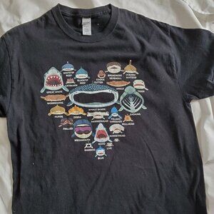 Shark mouth tee shirt sz L
